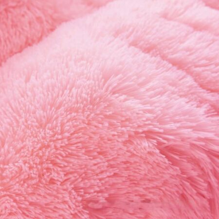 Faux Fur Shaggy Ultra Soft and Plush Duvet Set - Warm and Breathable Crystal Velvet Duvet Set (1Fluffy Faux Fur Duvet with 2- 4 Faux Fur Matching Pillowcases and Bedspread Set) (4 by 6, 6 by 6, 6 by 7, 7 by 7)|Pink - Image 4