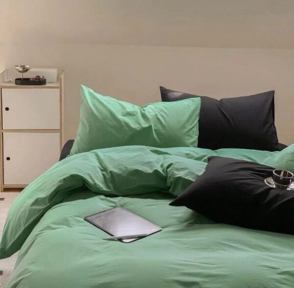 green and black duvet set