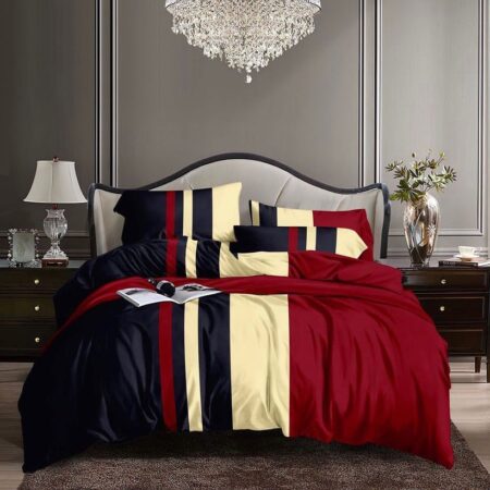 multicolored stripes duvet set