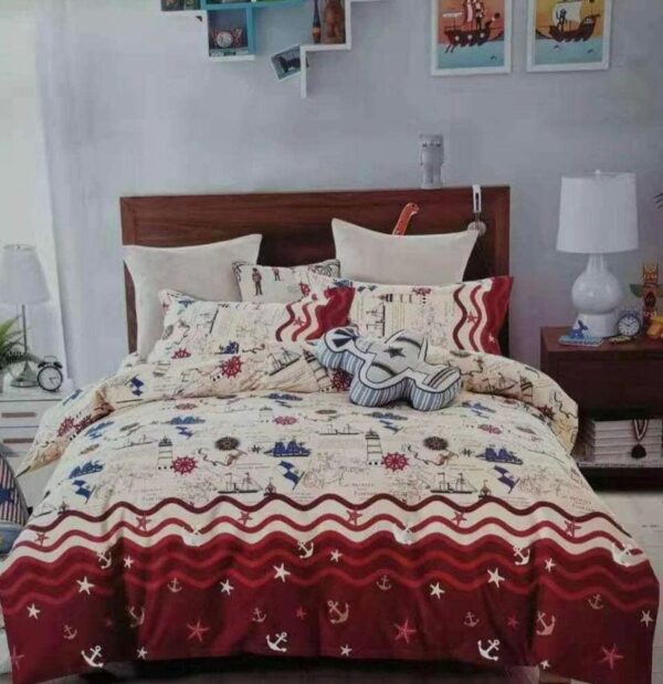 red zig zag duvet set