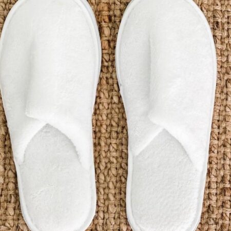 White Unisex Bathrobe and Slipper- Highly Absorbent Bathrobe, Body-friendly, Soft and Slippers for Hotels, Home, Spa, (One Size Fits All)Machine Washable - Image 3