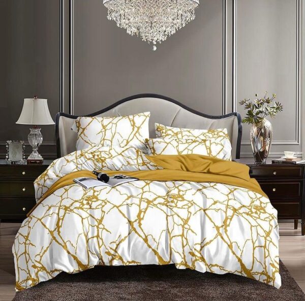 White and gold duvet set