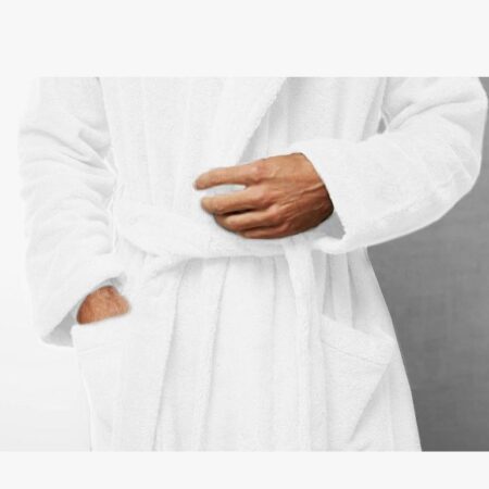 White Bathrobe and Slipper Set-Bathrobe for Men and Women, Soft and Highly Absorbent Bathrobe and Slippers for Hotels, Home, Spa, (One Size Fits All) - Image 3
