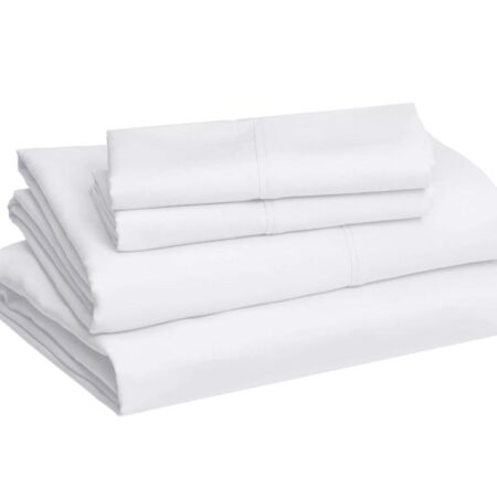 3/4 Piece Cotton Bedsheet Set-Super Soft and Skin Friendly Cotton Bedsheet Set, White - Image 3
