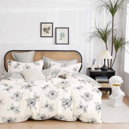 white floral duvet set