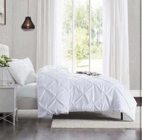 white pintuck duvet set king size