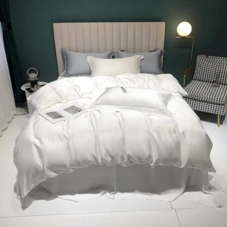 silk white bedding