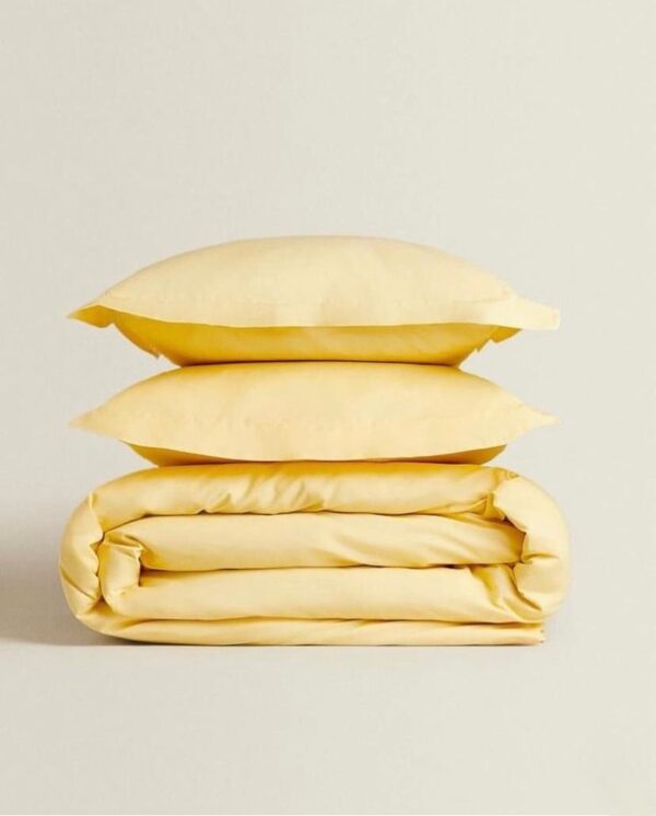 yellow quilted duvet set