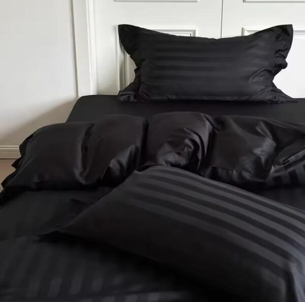 black satin stripe duvet cover