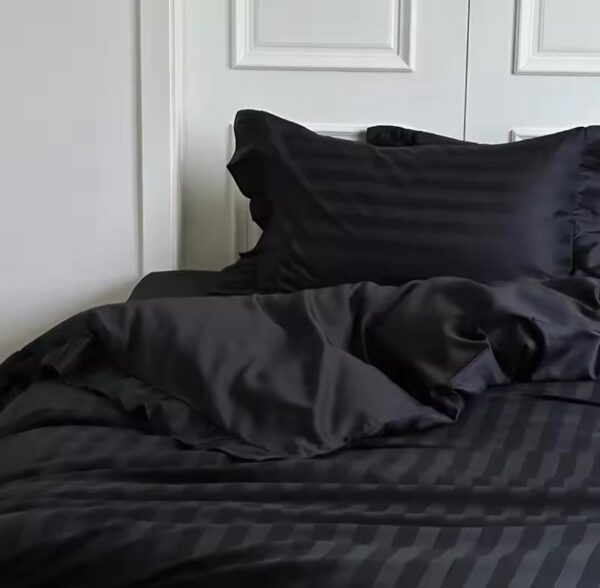 black stripe quilted duvet set