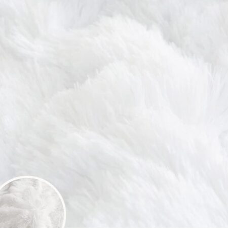 Faux Fur Shaggy Duvet Set - Super Soft Fluffy and Cozy Fur Bedding Set 4/6 Piece 1 Duvet, 1Besheet 2/4 Matching Pillowcases Set (4by6/ 6by6/ 6by7/ 7by7 Sizes, White Color - Image 3