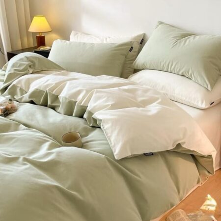 green reversible duvet set