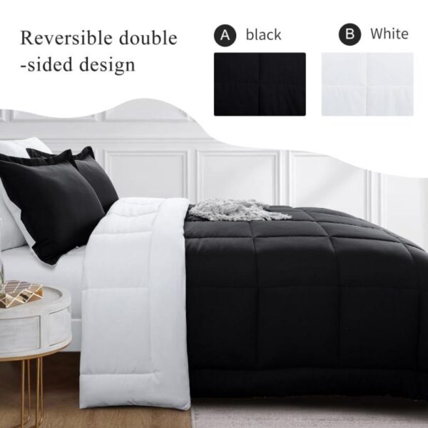 black and white reversible bedding set