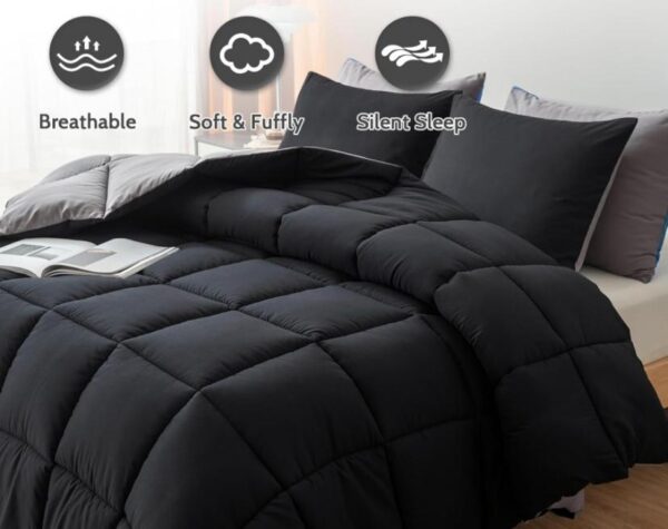 soft black comforter