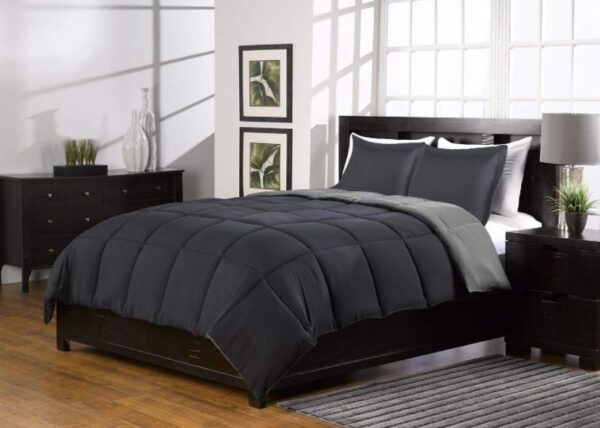 black ad grey duvet cover