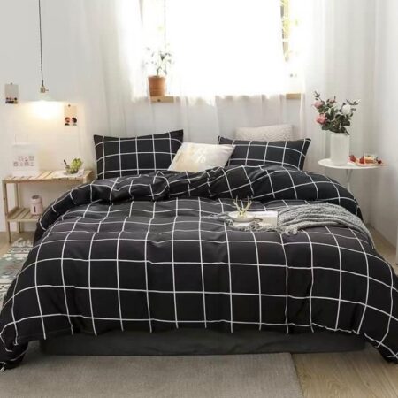 black grid bedding