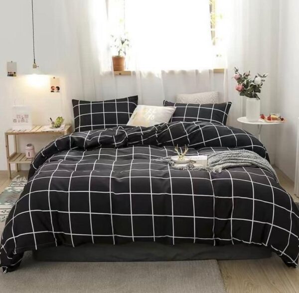 black grid bedding