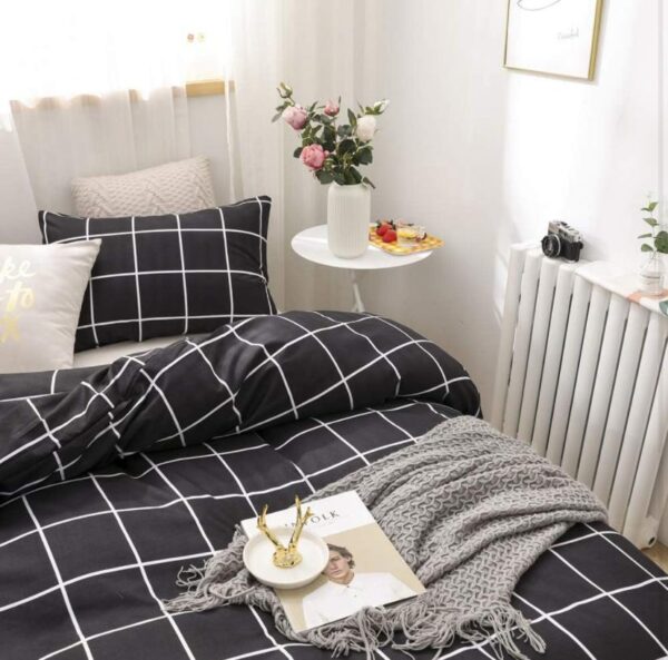 black checkered duvet set