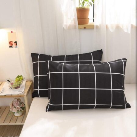 black grid pillowcases