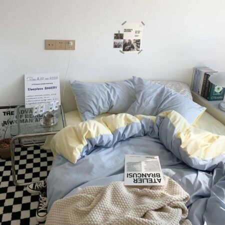 blue mix color duvet set