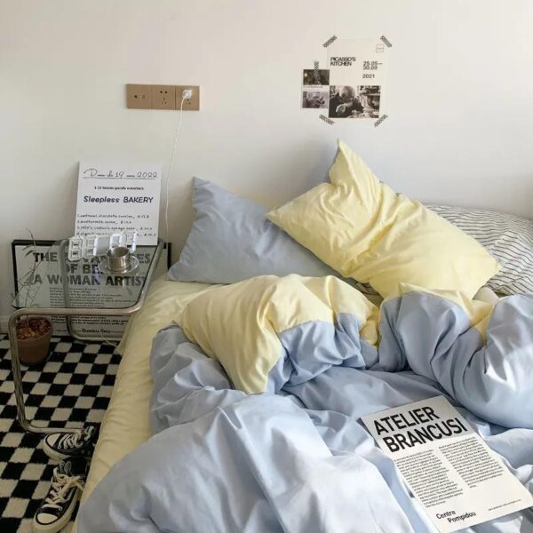 blue ad cream duvet set