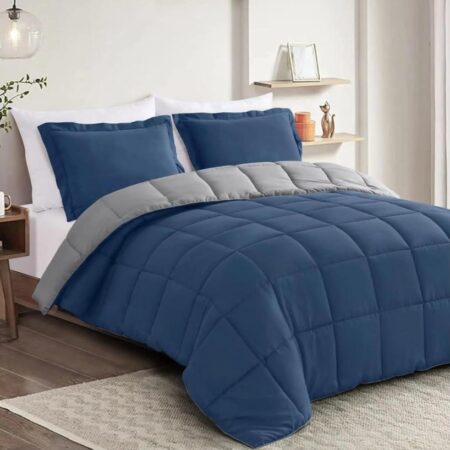 Blue and grey duvet set