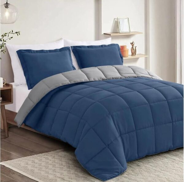 Blue and grey duvet set