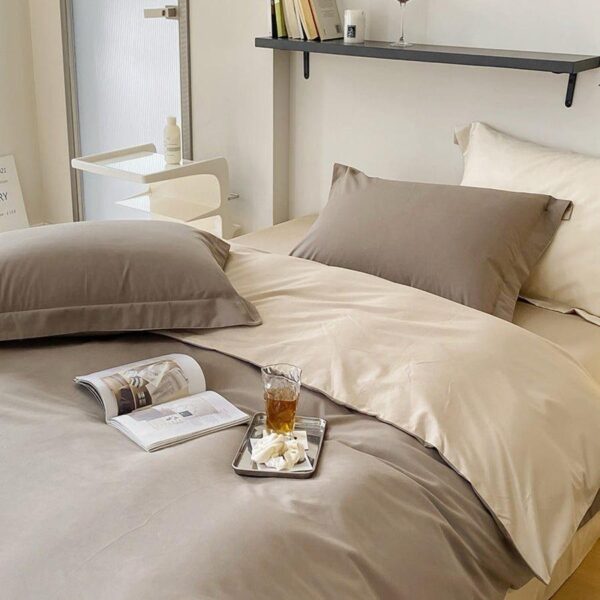 Brown and cream duvet set