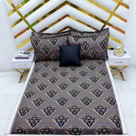 Brown diamond print bedsheet set