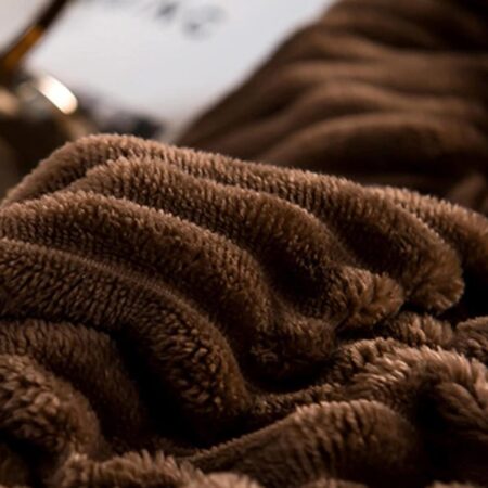 Luxurious Imported Stripe Fur Bedding Set – Super Fluffy, Fade-Resistant, and Easy to Wash with Detachable Duvet Cover, Bedspread and Pillowcases Available in 4 by 6, 6 by 6, 6 by 7, 7 by 7 Sizes, Brown - Image 5