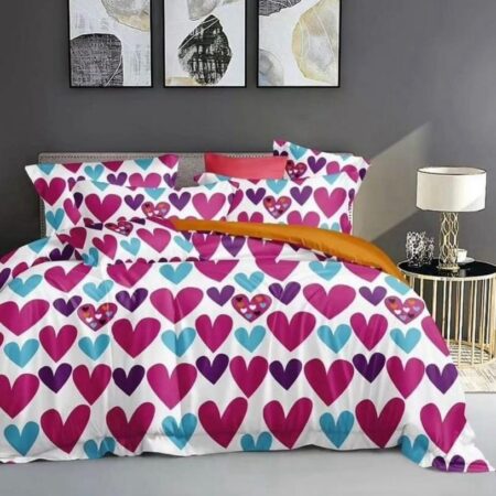 colorful heart duvet set