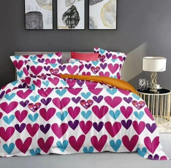 colorful heart duvet set