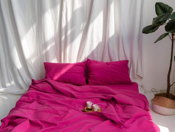 pink duvet