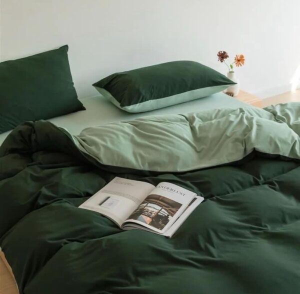 green reversible comforter