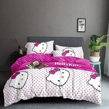 hello kitty printed quilted duvet set