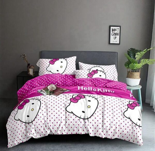 hello kitty printed quilted duvet set