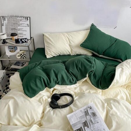 milk and green duvet set