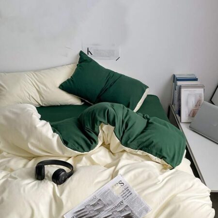milk and green duvet