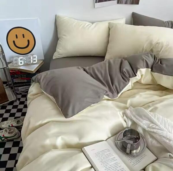 cream and grey duvet set