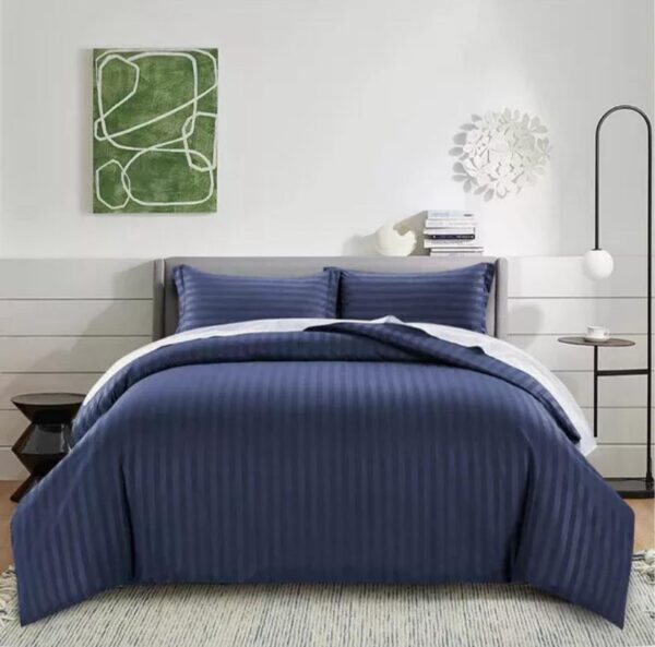 navy blue stripe duvet cover