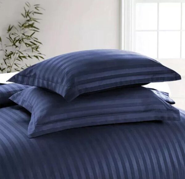 navy stripe pillowcases