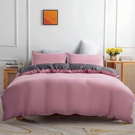 pink reversible duvet set