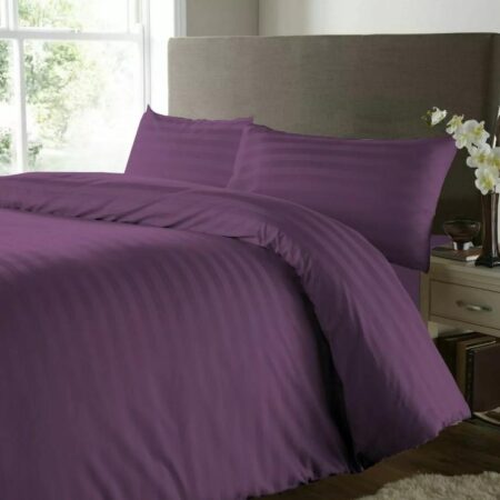 purple vertical stripe duvet set