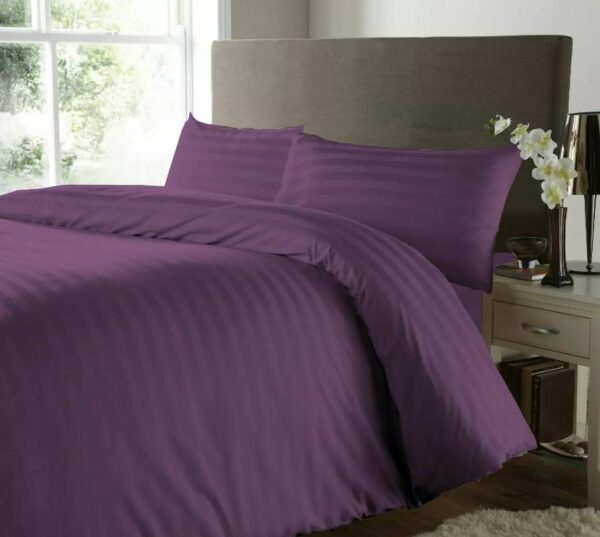 purple vertical stripe duvet set