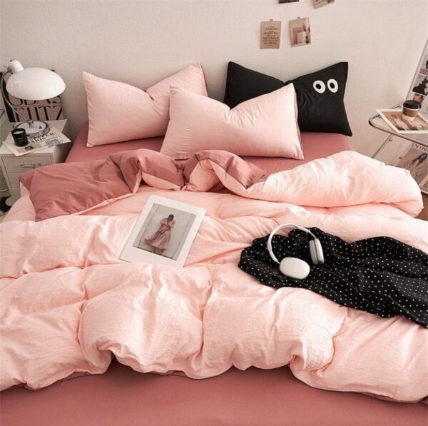 pink and hot pink reversible duvet set