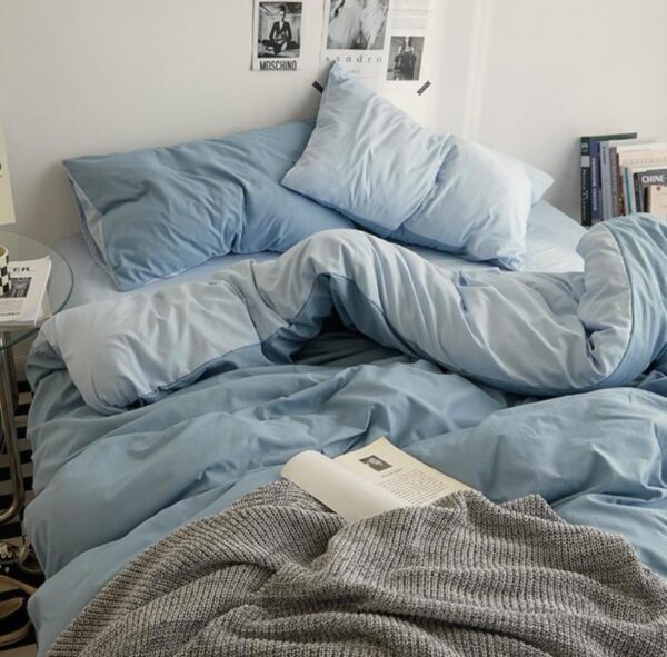 blue reversible duvet set