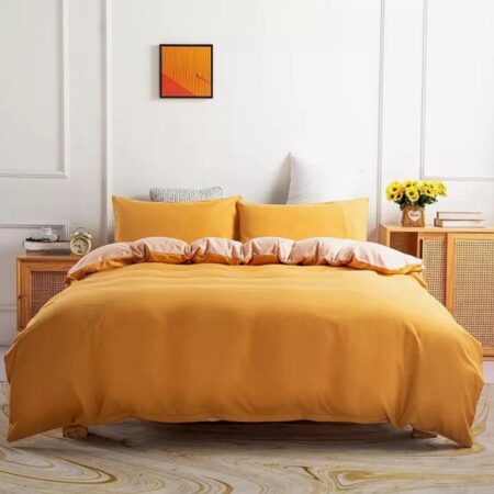 Yellow reversible duvet set