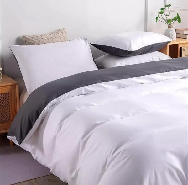 white and grey duvet set