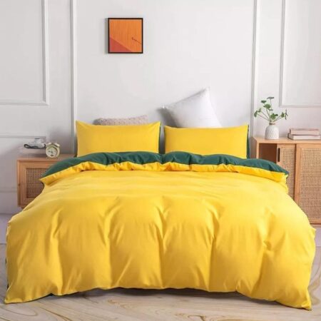 Yellow reversible duvet set