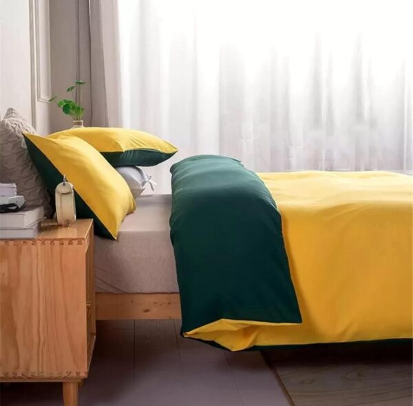 yellow and green bedding set